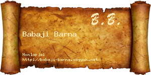 Babaji Barna névjegykártya