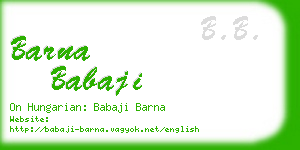 barna babaji business card
